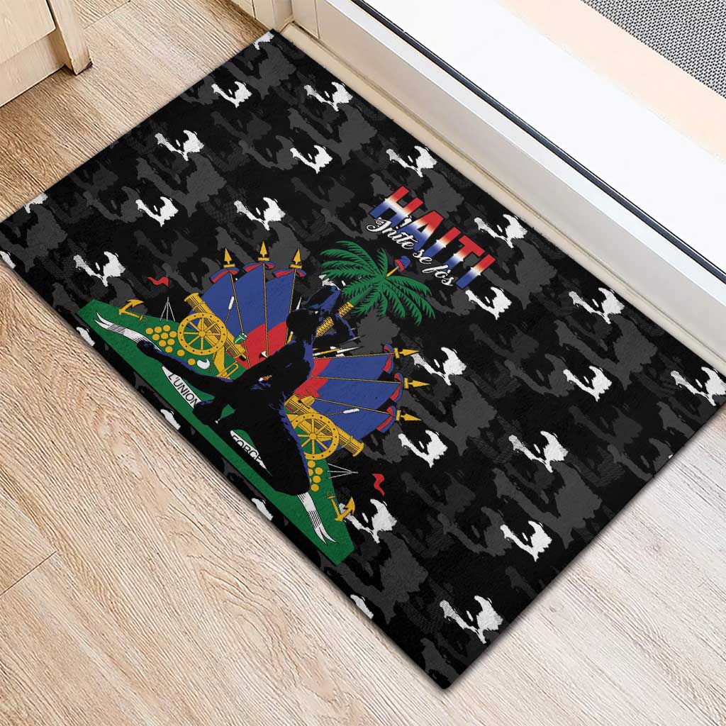 Haiti Map Camouflage Rubber Doormat Unique Style - Wonder Print Shop