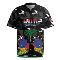 Personalized Haiti Map Camouflage Rugby Jersey Unique Style - Wonder Print Shop
