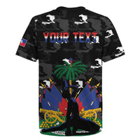 Personalized Haiti Map Camouflage Rugby Jersey Unique Style - Wonder Print Shop