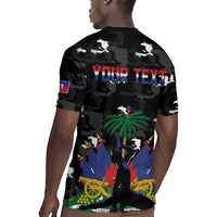 Personalized Haiti Map Camouflage Rugby Jersey Unique Style - Wonder Print Shop