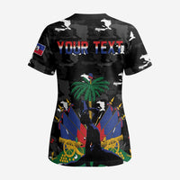 Personalized Haiti Map Camouflage Scrub Top Unique Style - Wonder Print Shop