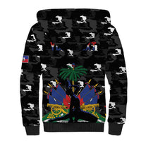 Personalized Haiti Map Camouflage Sherpa Hoodie Unique Style - Wonder Print Shop