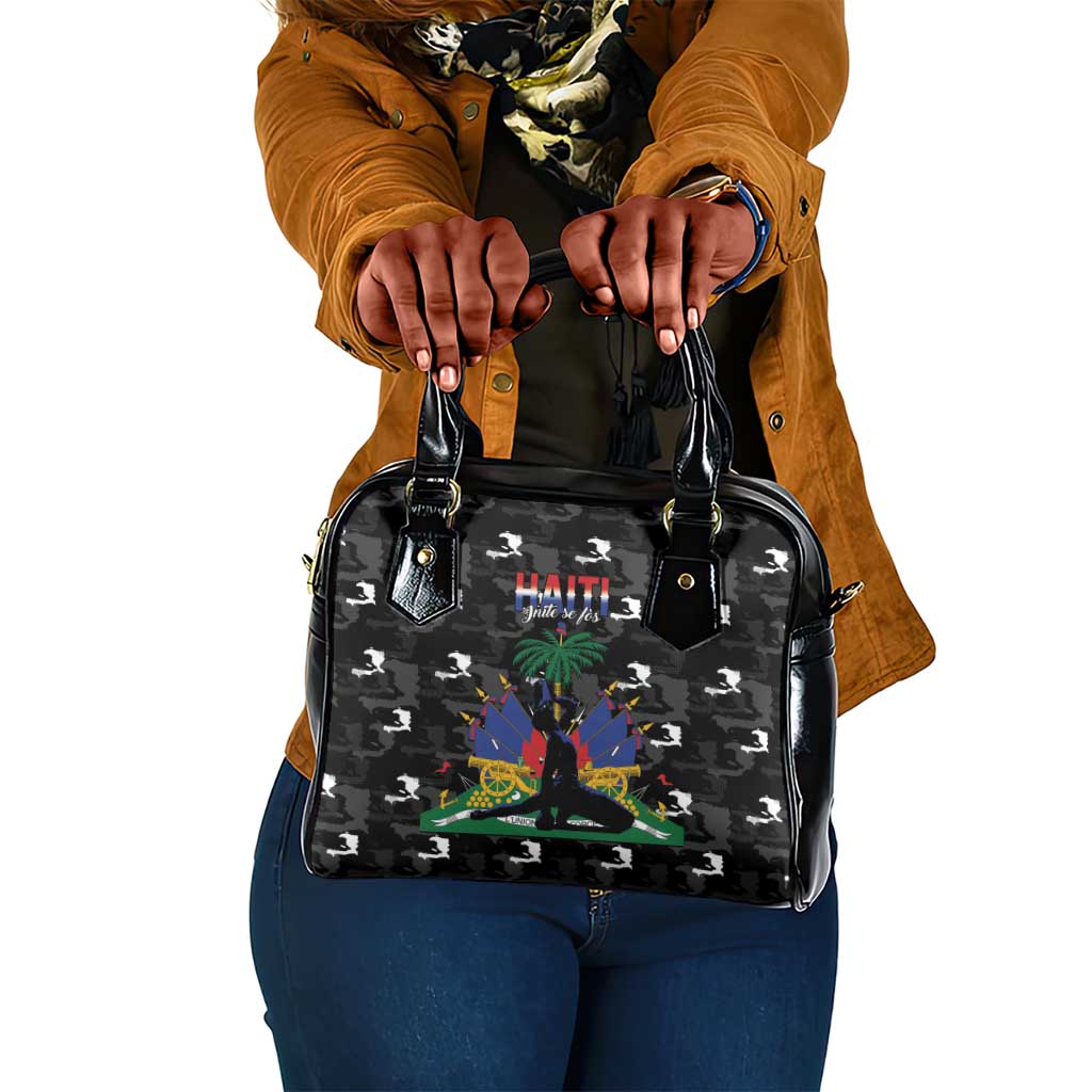 Haiti Map Camouflage Shoulder Handbag Unique Style - Wonder Print Shop