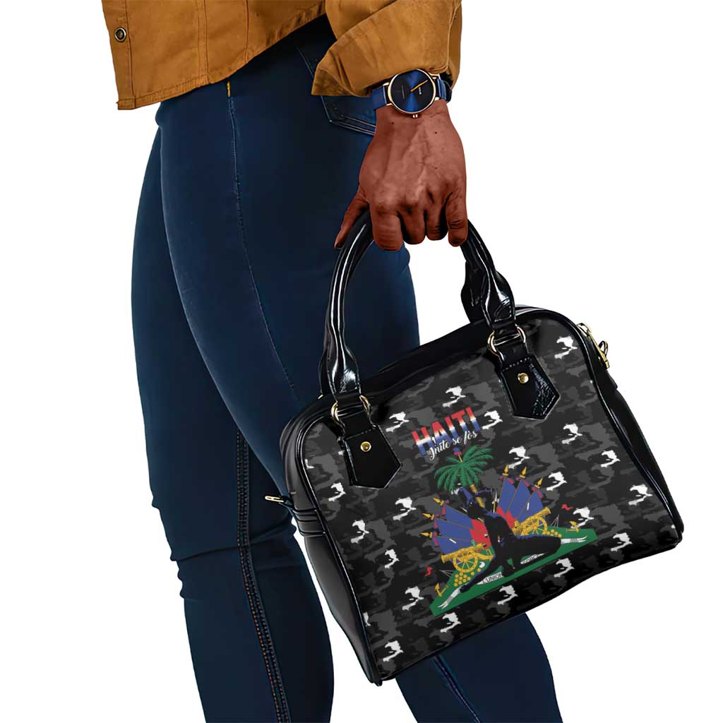 Haiti Map Camouflage Shoulder Handbag Unique Style - Wonder Print Shop