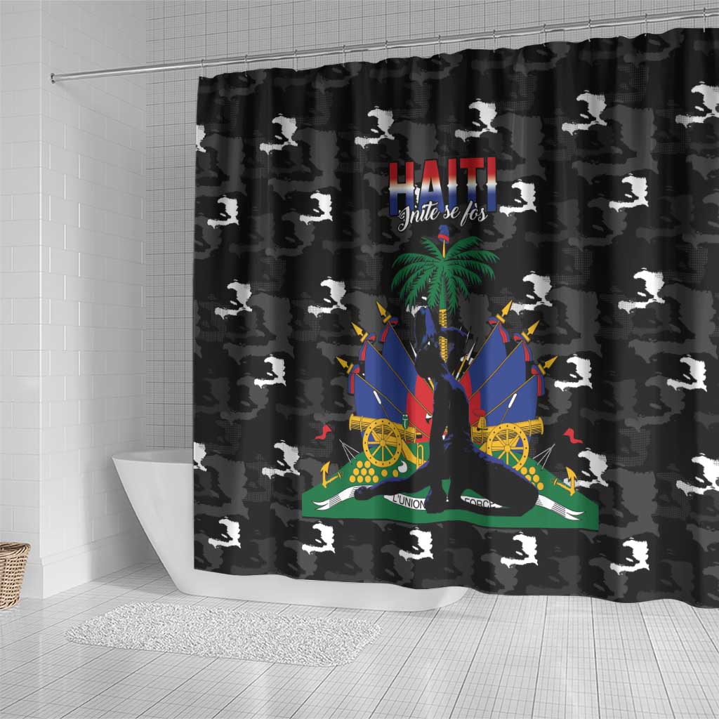 Haiti Map Camouflage Shower Curtain Unique Style - Wonder Print Shop