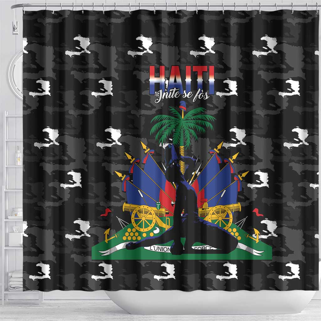 Haiti Map Camouflage Shower Curtain Unique Style - Wonder Print Shop