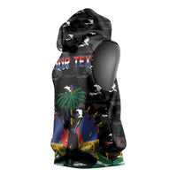 Personalized Haiti Map Camouflage Sleeveless Hoodie Unique Style - Wonder Print Shop
