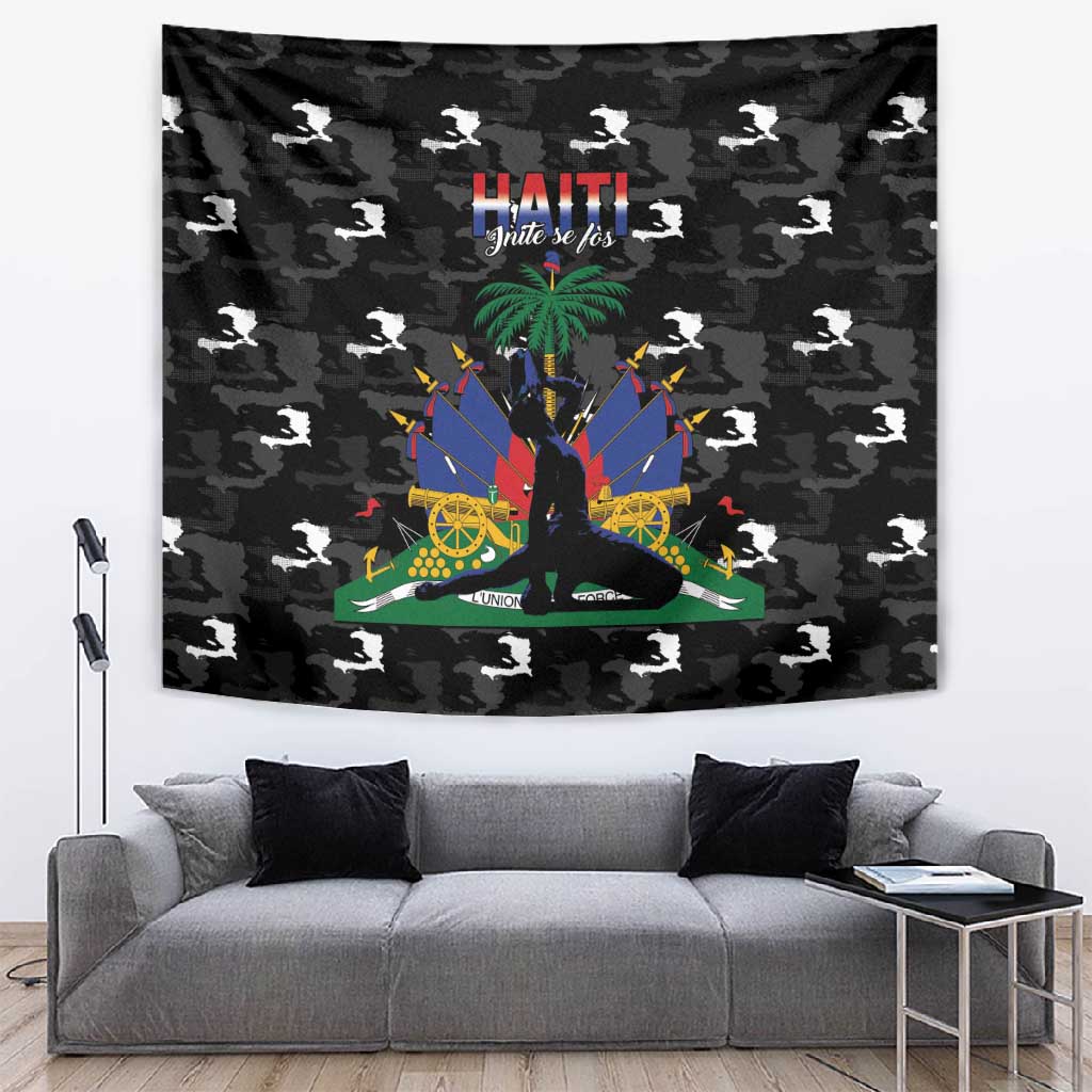 Haiti Map Camouflage Tapestry Unique Style - Wonder Print Shop