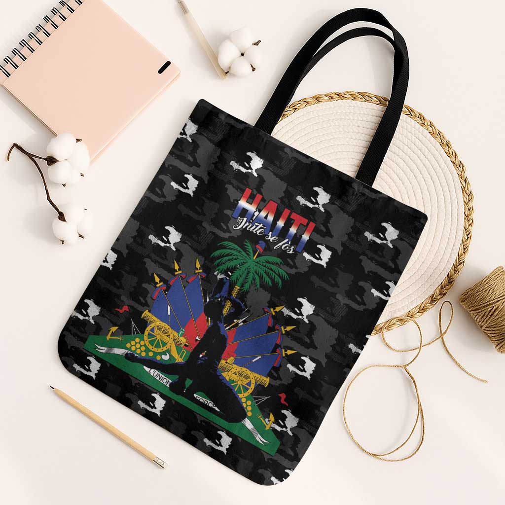 Haiti Map Camouflage Tote Bag Unique Style - Wonder Print Shop