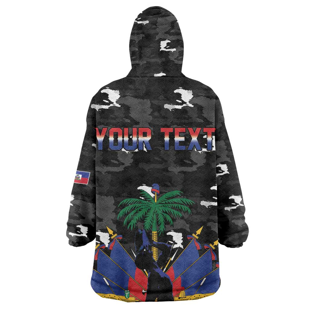 Personalized Haiti Map Camouflage Wearable Blanket Hoodie Unique Style - Wonder Print Shop