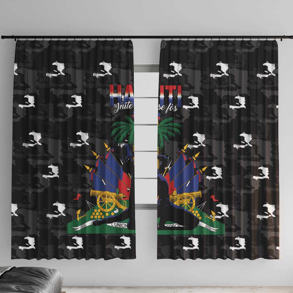 Haiti Map Camouflage Window Curtain Unique Style - Wonder Print Shop
