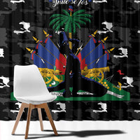Haiti Map Camouflage Window Curtain Unique Style - Wonder Print Shop