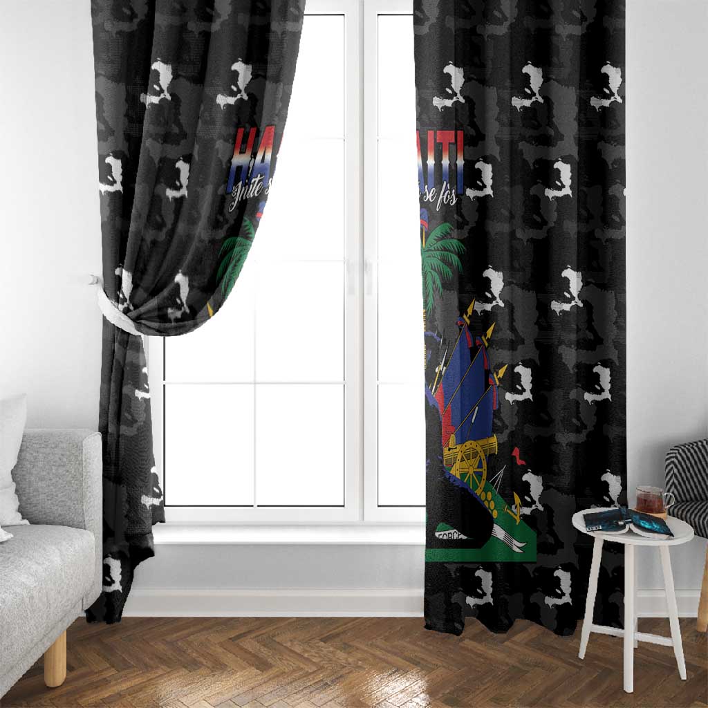 Haiti Map Camouflage Window Curtain Unique Style - Wonder Print Shop