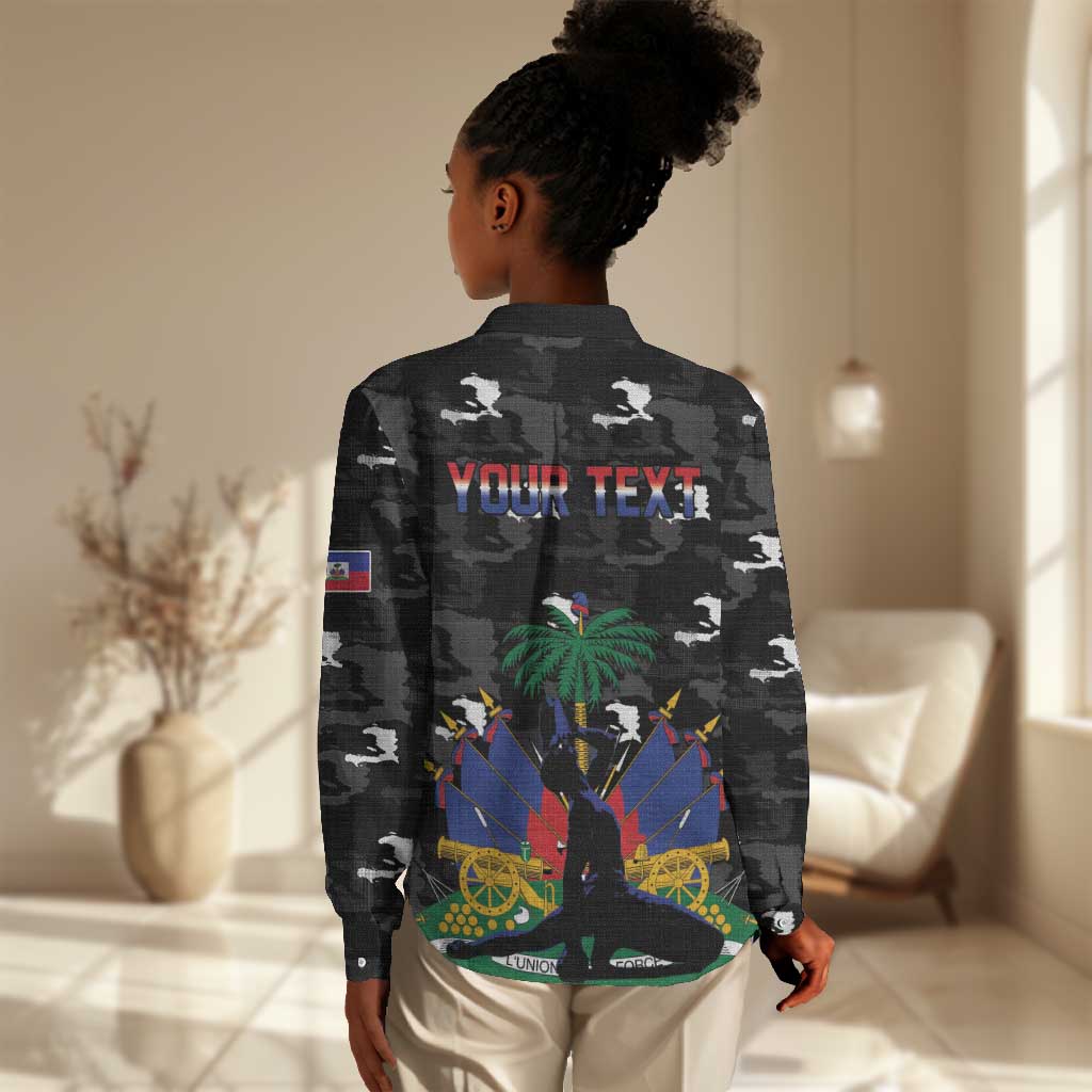 Personalized Haiti Map Camouflage Women Casual Shirt Unique Style - Wonder Print Shop