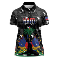 Personalized Haiti Map Camouflage Women Polo Shirt Unique Style - Wonder Print Shop