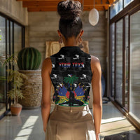 Personalized Haiti Map Camouflage Women Sleeveless Polo Shirt Unique Style - Wonder Print Shop