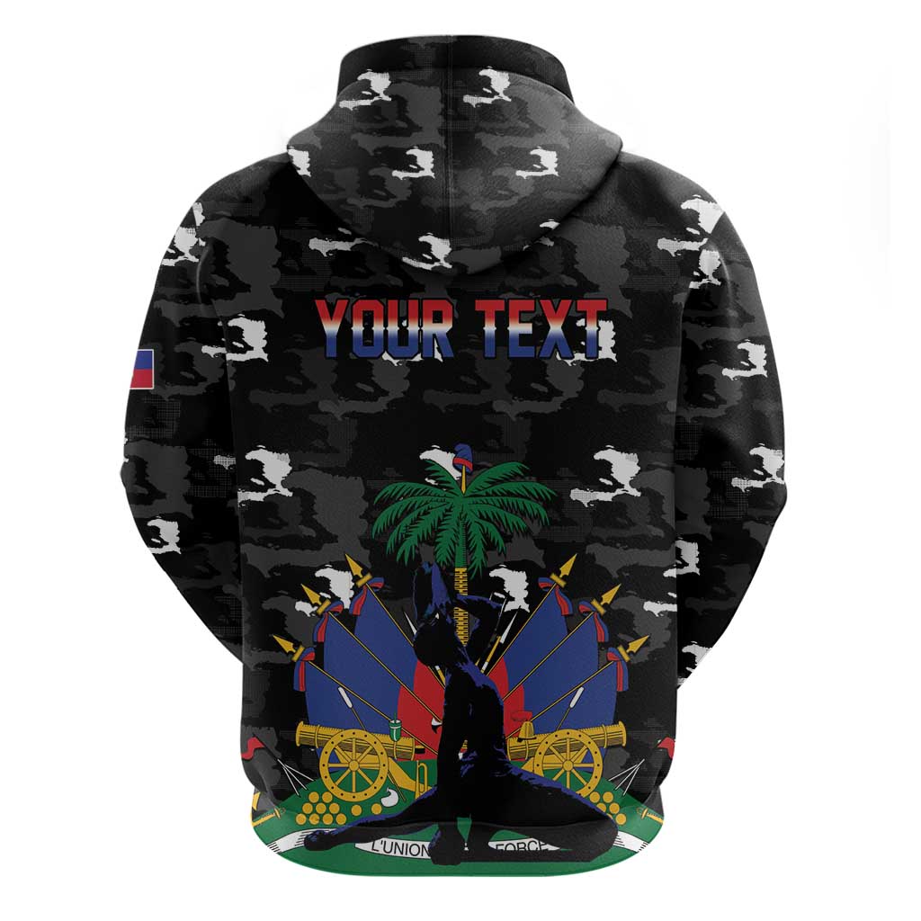 Personalized Haiti Map Camouflage Zip Hoodie Unique Style - Wonder Print Shop