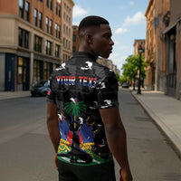 Personalized Haiti Map Camouflage Zipper Polo Shirt Unique Style - Wonder Print Shop