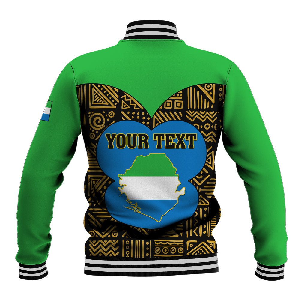 Sierra Leone Independence Day 2024 Baseball Jacket Happy 63rd Anniversary African Pattern - Wonder Print Shop