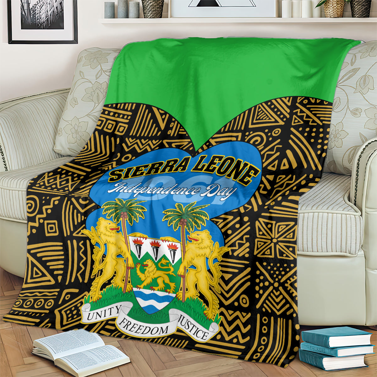 Sierra Leone Independence Day 2024 Blanket Happy 63rd Anniversary African Pattern