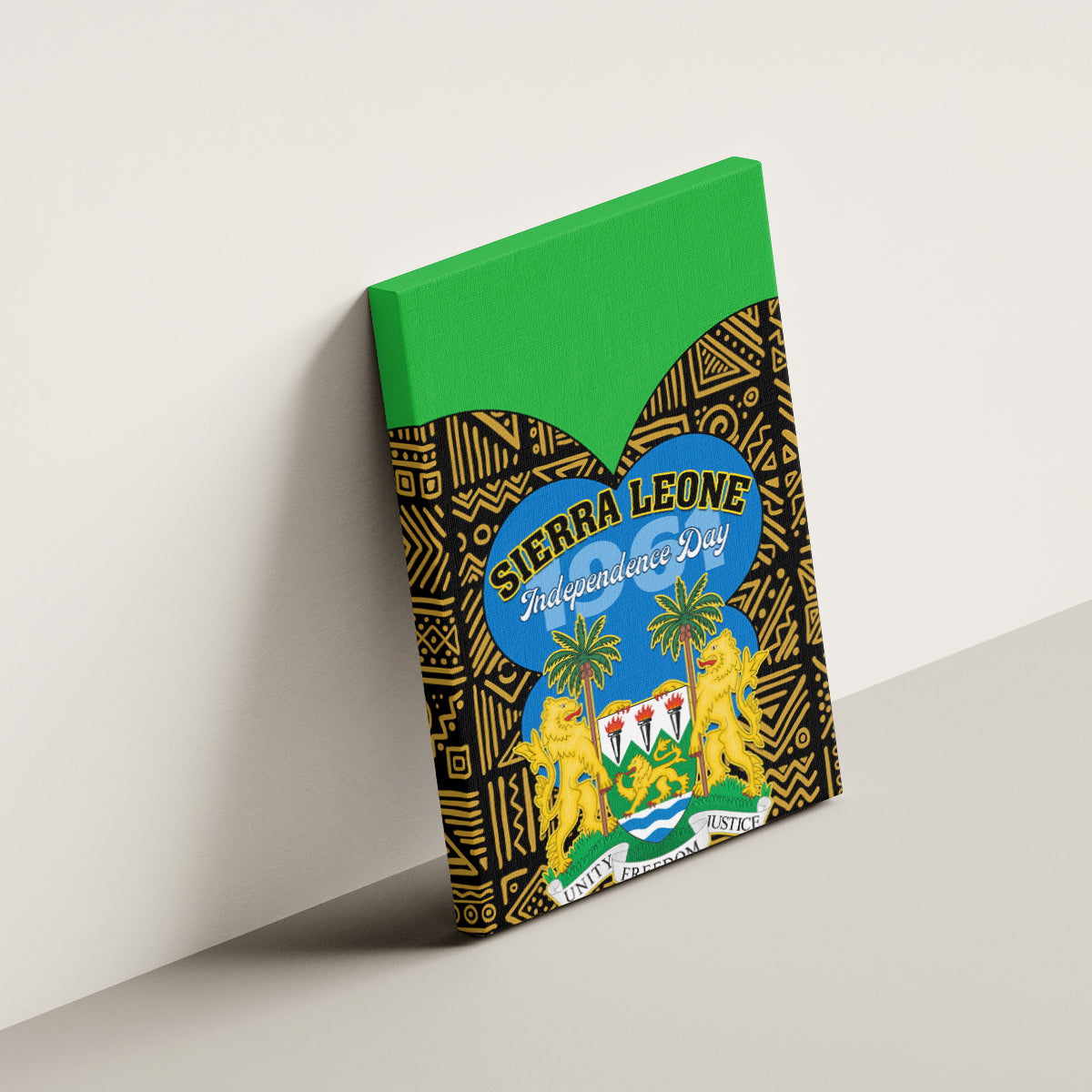 Sierra Leone Independence Day 2024 Canvas Wall Art Happy 63rd Anniversary African Pattern - Wonder Print Shop