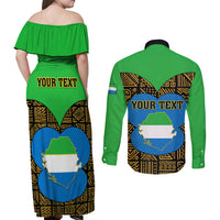Sierra Leone Independence Day 2024 Couples Matching Off Shoulder Maxi Dress and Long Sleeve Button Shirt Happy 63rd Anniversary African Pattern - Wonder Print Shop