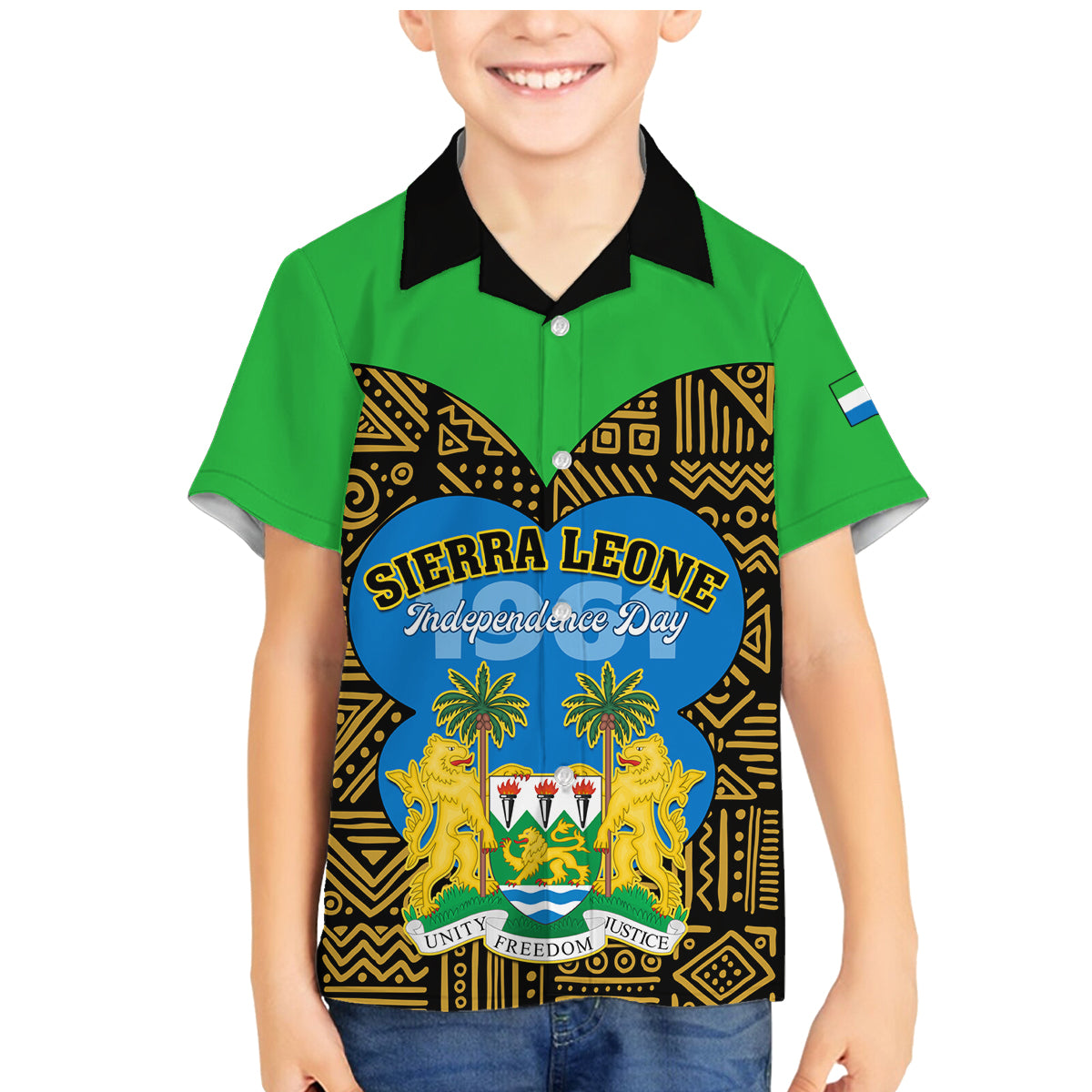 Sierra Leone Independence Day 2024 Family Matching Mermaid Dress and Hawaiian Shirt Happy 63rd Anniversary African Pattern - Wonder Print Shop