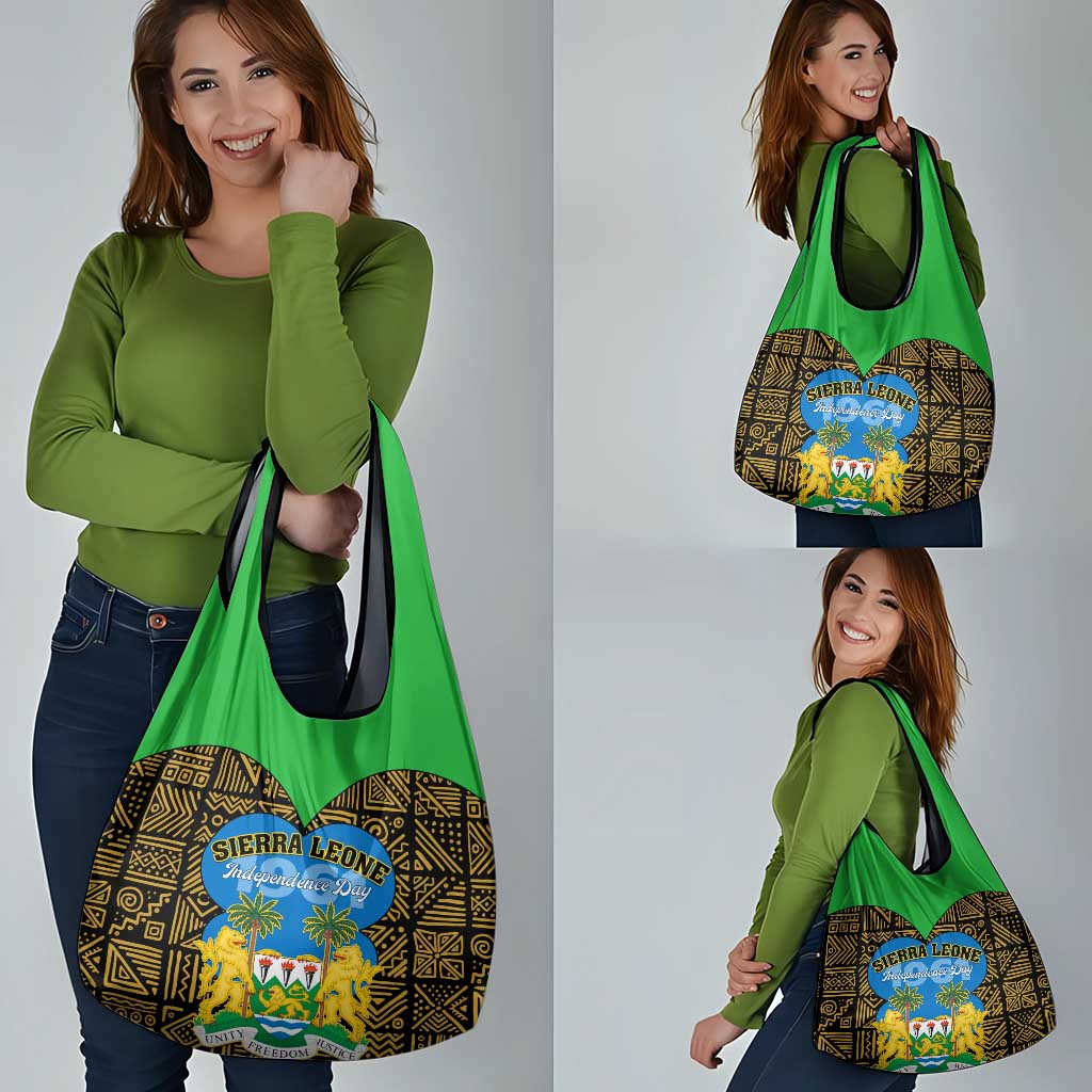 Sierra Leone Independence Day 2024 Grocery Bag Happy 63rd Anniversary African Pattern