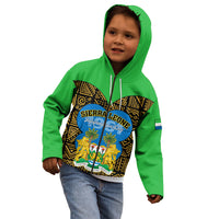 Sierra Leone Independence Day 2024 Kid Hoodie Happy 63rd Anniversary African Pattern - Wonder Print Shop