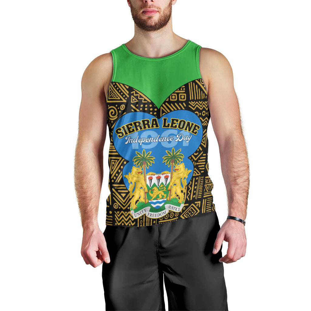 Sierra Leone Independence Day 2024 Men Tank Top Happy 63rd Anniversary African Pattern - Wonder Print Shop