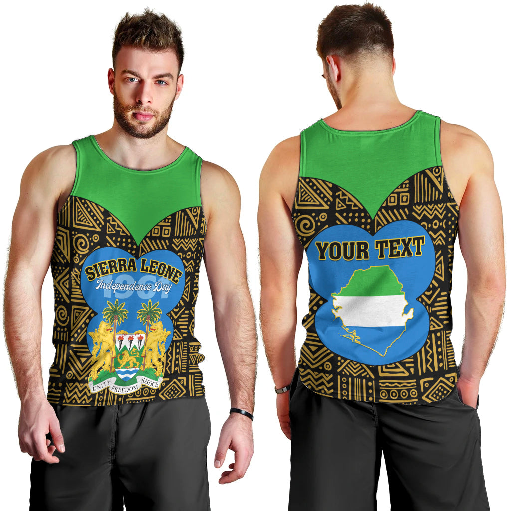 Sierra Leone Independence Day 2024 Men Tank Top Happy 63rd Anniversary African Pattern - Wonder Print Shop
