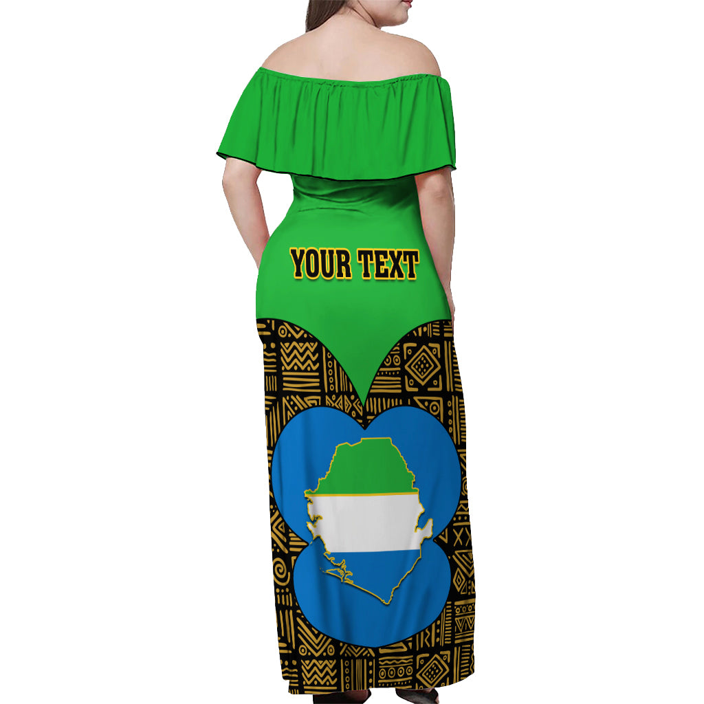 Sierra Leone Independence Day 2024 Off Shoulder Maxi Dress Happy 63rd Anniversary African Pattern - Wonder Print Shop