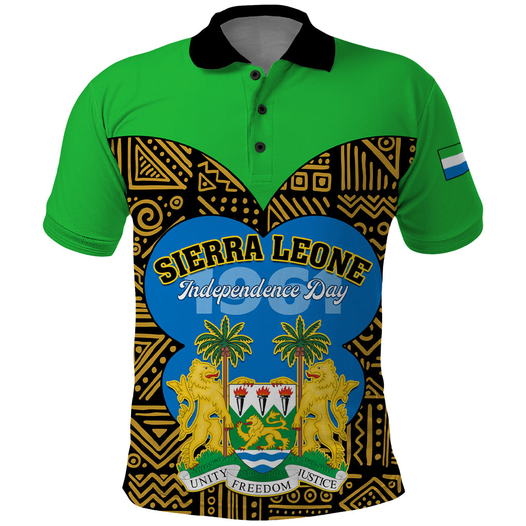 Sierra Leone Independence Day 2024 Polo Shirt Happy 63rd Anniversary African Pattern - Wonder Print Shop