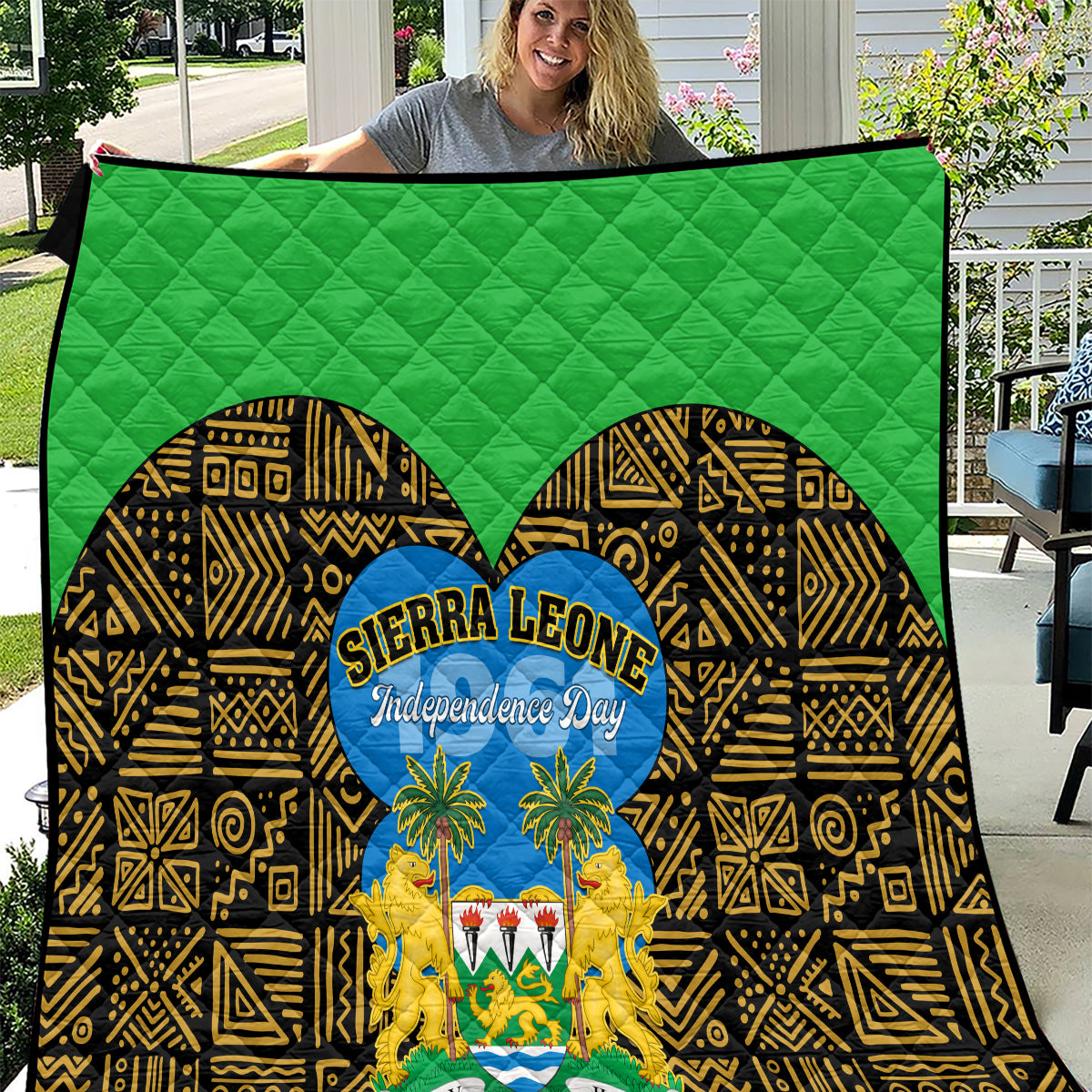 Sierra Leone Independence Day 2024 Quilt Happy 63rd Anniversary African Pattern - Wonder Print Shop