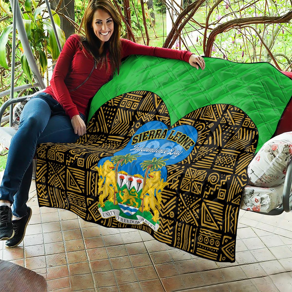 Sierra Leone Independence Day 2024 Quilt Happy 63rd Anniversary African Pattern - Wonder Print Shop
