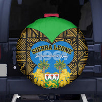 Sierra Leone Independence Day 2024 Spare Tire Cover Happy 63rd Anniversary African Pattern - Wonder Print Shop