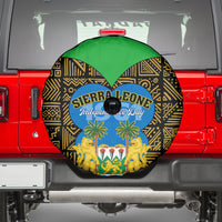 Sierra Leone Independence Day 2024 Spare Tire Cover Happy 63rd Anniversary African Pattern - Wonder Print Shop