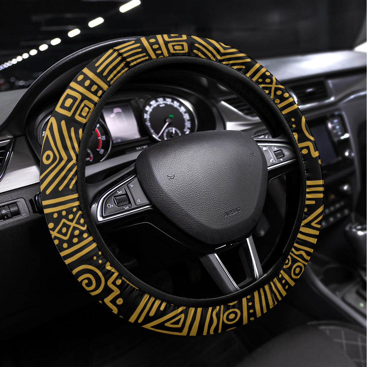 Sierra Leone Independence Day 2024 Steering Wheel Cover Happy 63rd Anniversary African Pattern - Wonder Print Shop