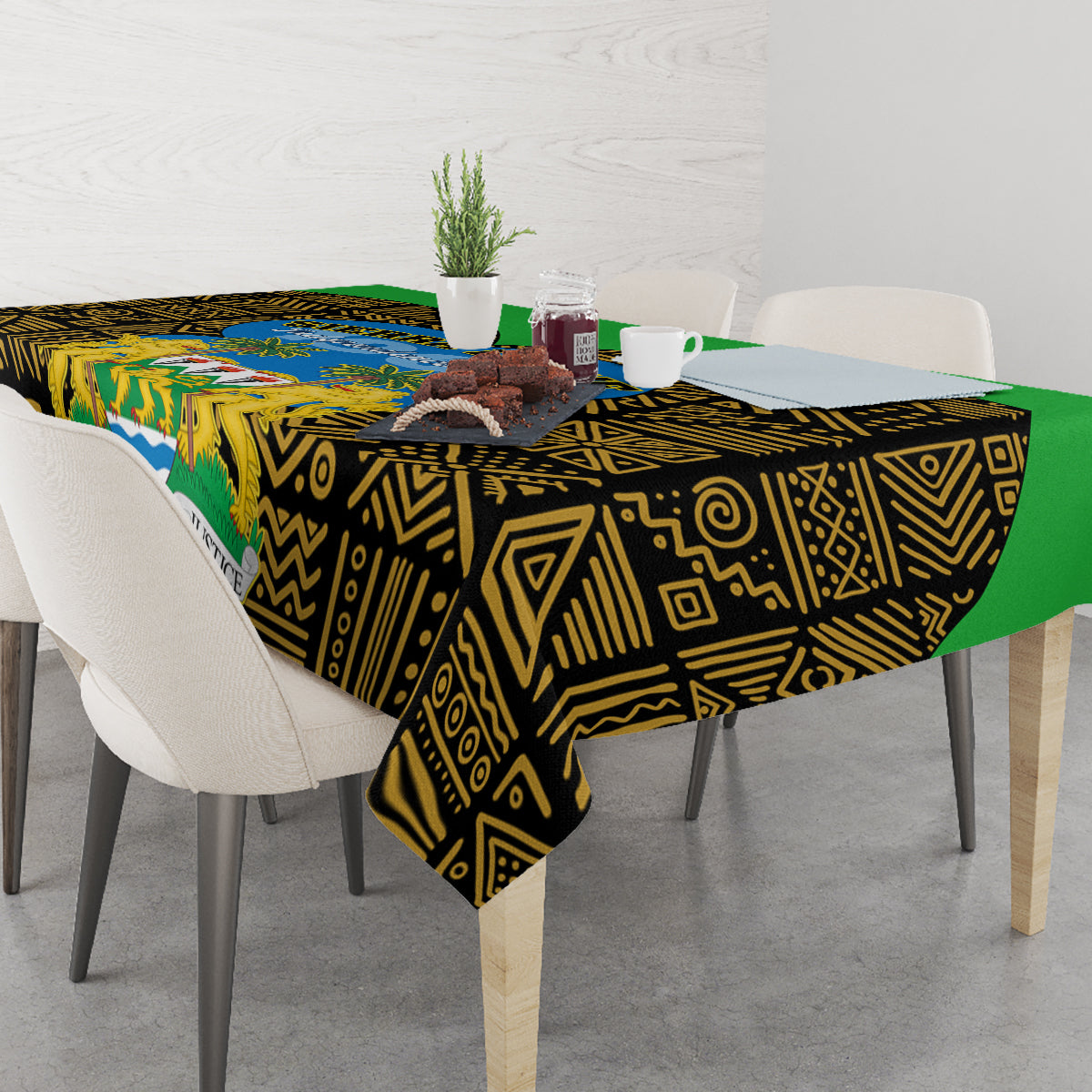 Sierra Leone Independence Day 2024 Tablecloth Happy 63rd Anniversary African Pattern - Wonder Print Shop