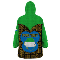 Sierra Leone Independence Day 2024 Wearable Blanket Hoodie Happy 63rd Anniversary African Pattern - Wonder Print Shop