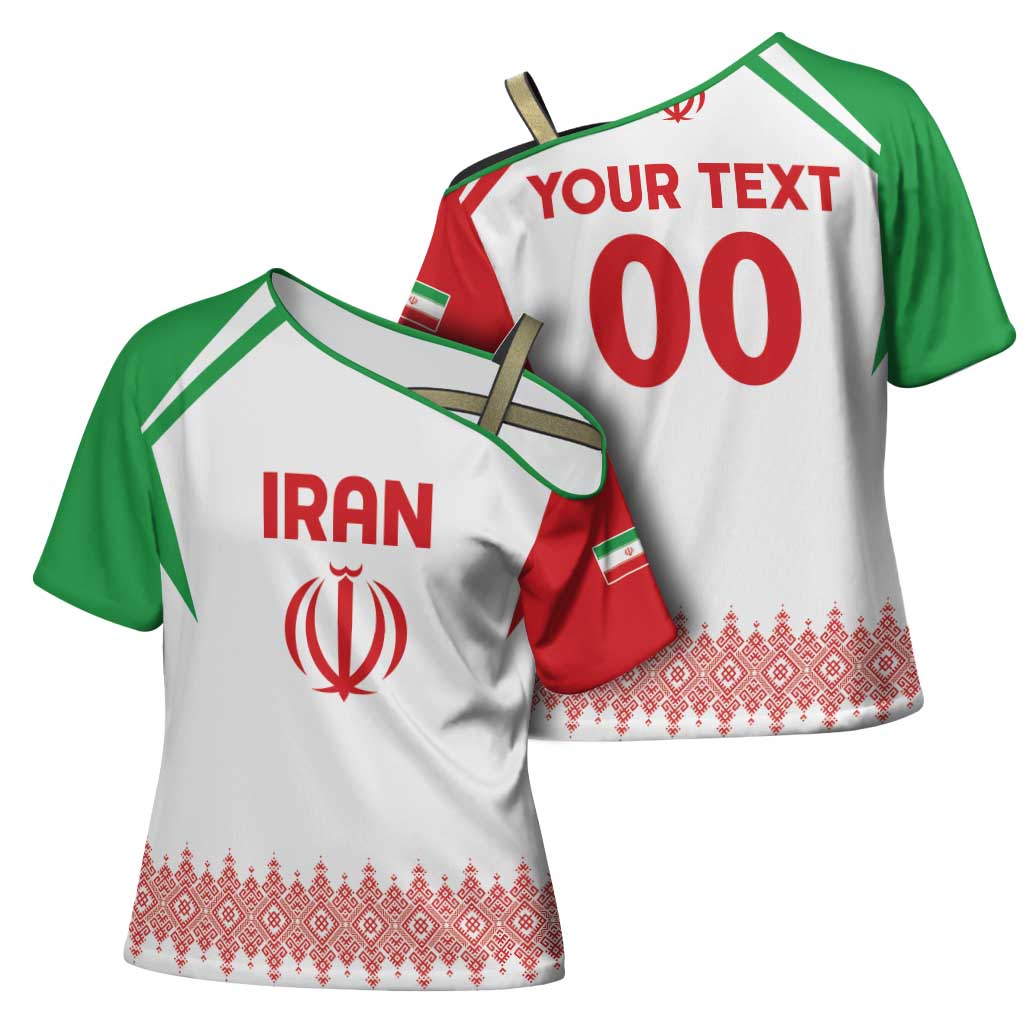 Custom Football 2026 Iran Cross Shoulder Shirt Team Melli Come On