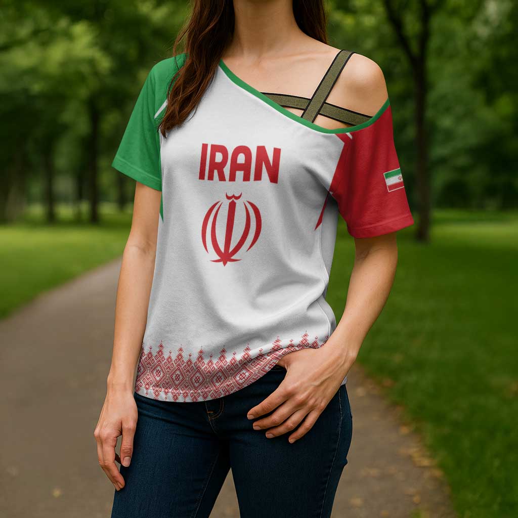 Custom Football 2026 Iran Cross Shoulder Shirt Team Melli Come On