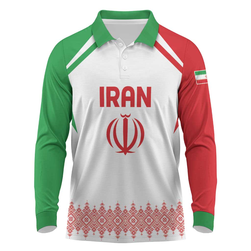 Custom Football 2026 Iran Long Sleeve Polo Shirt Team Melli Come On