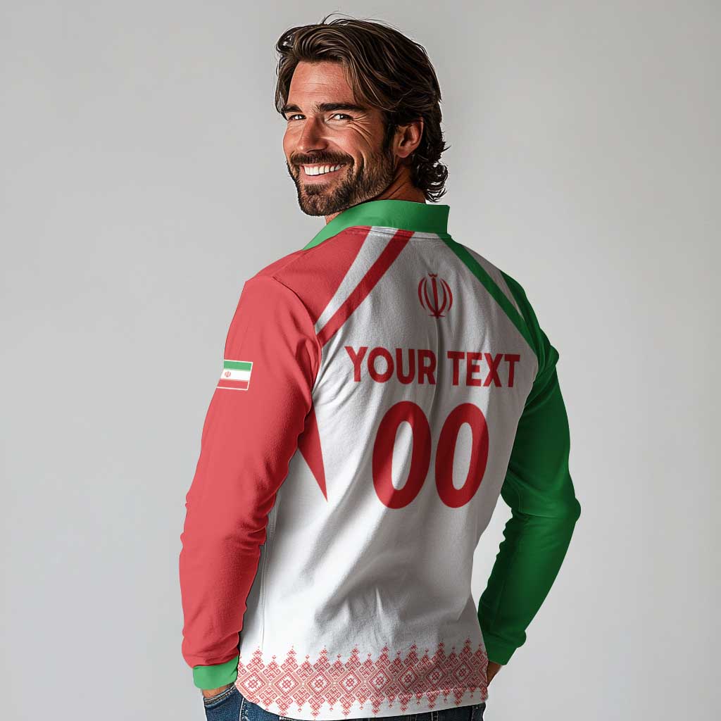 Custom Football 2026 Iran Long Sleeve Polo Shirt Team Melli Come On