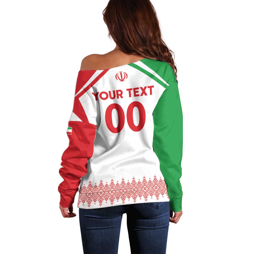 Custom Football 2026 Iran Off Shoulder Sweater Team Melli Come On