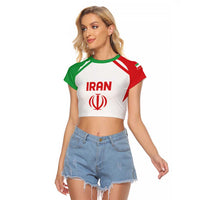 Custom Football 2026 Iran Raglan Cropped T Shirt Team Melli Come On