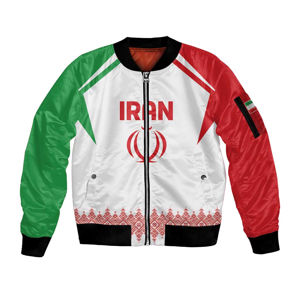 Custom Football 2026 Iran Sleeve Zip Bomber Jacket Team Melli Come On