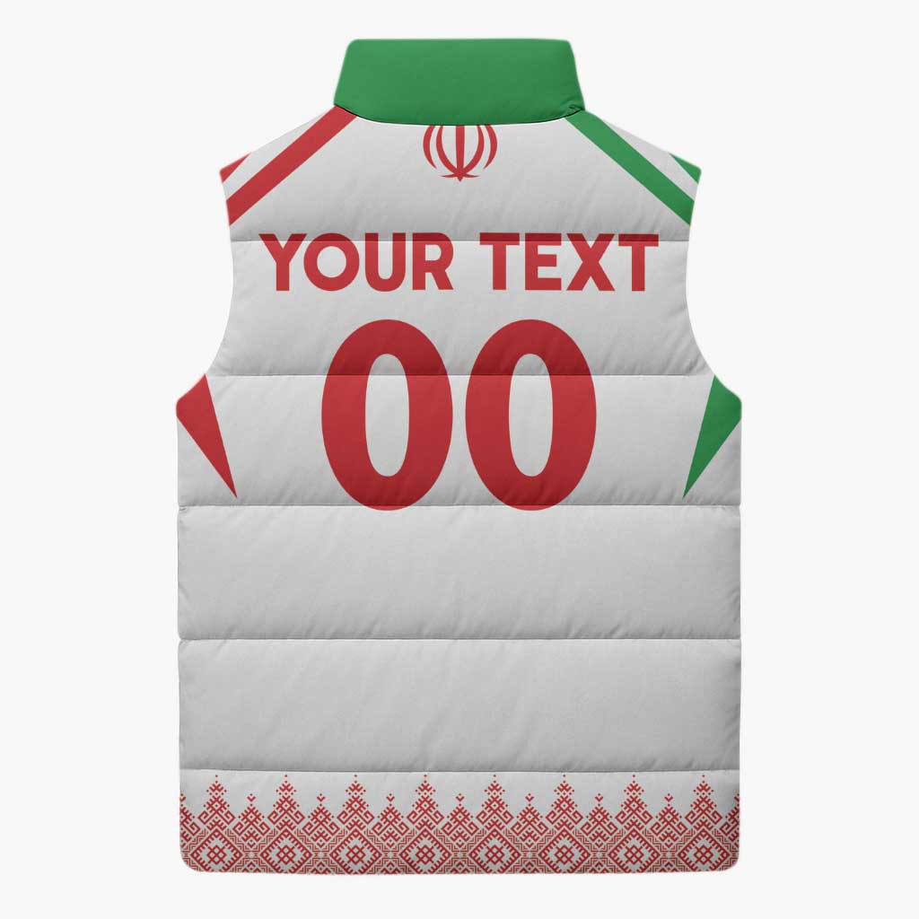 Custom Football 2026 Iran Sleeveless Puffer Jacket Team Melli Come On