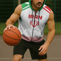 Custom Football 2026 Iran Sleeveless Zip Hoodie Team Melli Come On