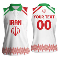 Custom Football 2026 Iran Women Sleeveless Polo Shirt Team Melli Come On